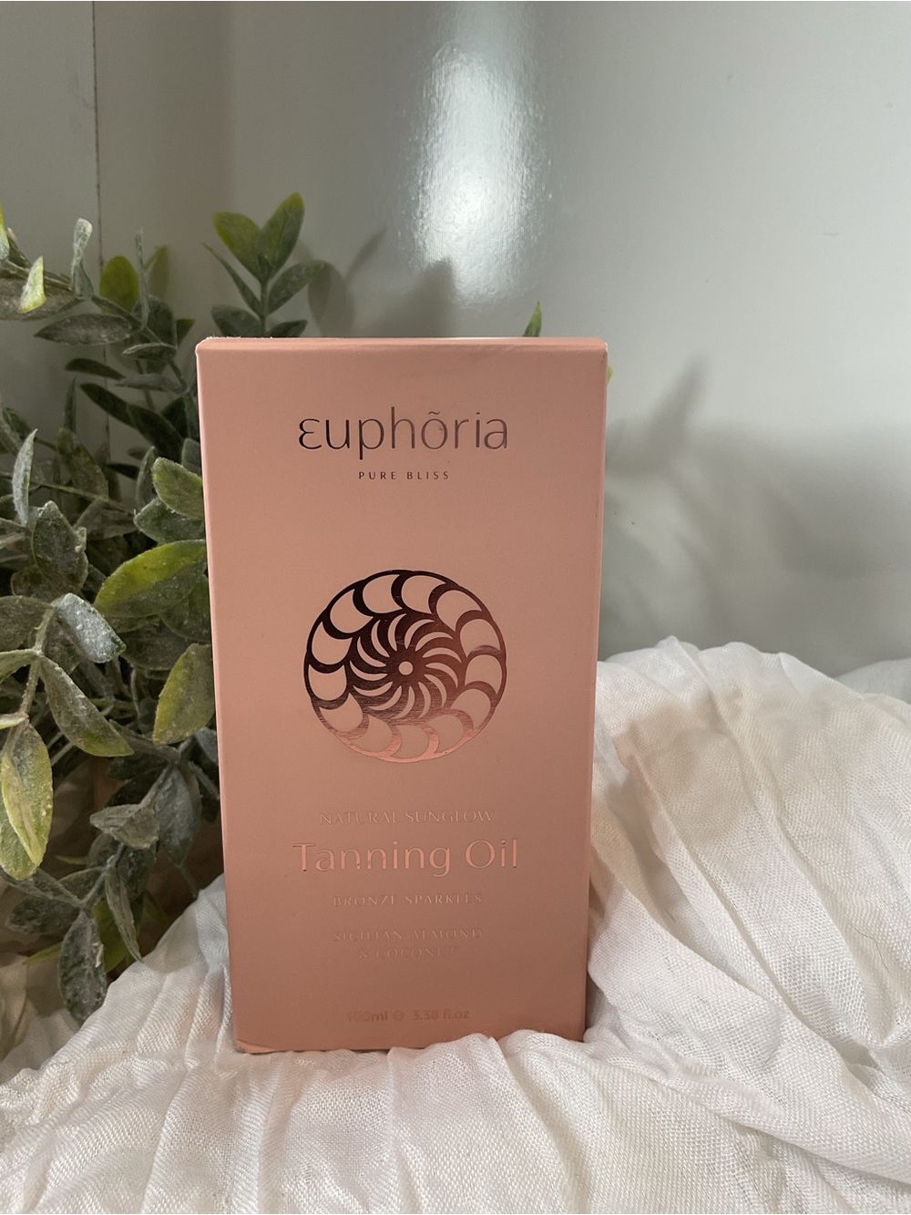 SK 5. NIB Euphoria Pure Bliss Natural Sunglow Tanning Oil Bronze Sparkles